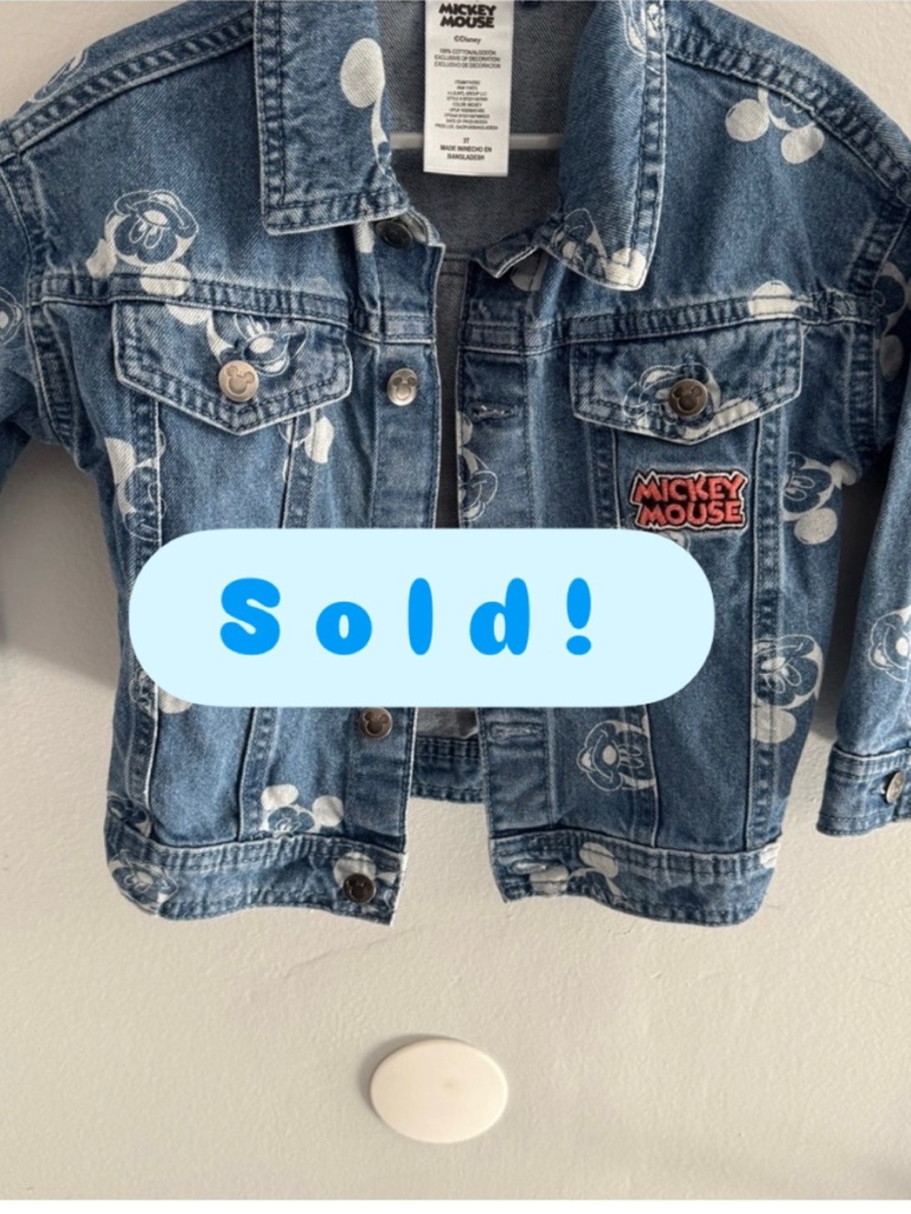 Disney Mickey Mouse Jean Jacket 3T